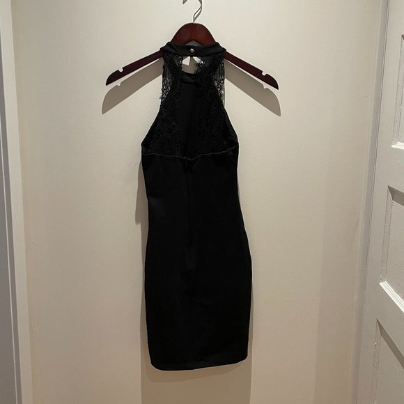Lulu's Lace Back Halter Little Black Bodycon Dress, Small - Picture 1 of 4